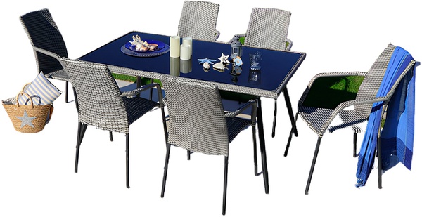 Mesa Ratan Sintetico Habana 150x90cm